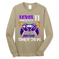 11th Birthday Boy Level 11 Unlocked Awesome Since 2014 Long Sleeve Shirt