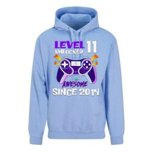 11th Birthday Boy Level 11 Unlocked Awesome Since 2014 Unisex Surf Hoodie