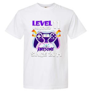 11th Birthday Boy Level 11 Unlocked Awesome Since 2014 Garment-Dyed Heavyweight T-Shirt