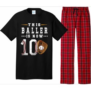 10th Birthday Baseball Boy Ten Year Old Baseball Player Pajama Set