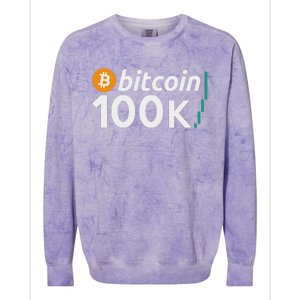 100k Bitcoin Btc To The Moon Cryptocurrency Hodl Colorblast Crewneck Sweatshirt