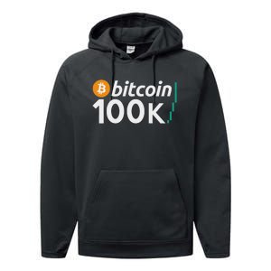 100k Bitcoin Btc To The Moon Cryptocurrency Hodl Performance Fleece Hoodie