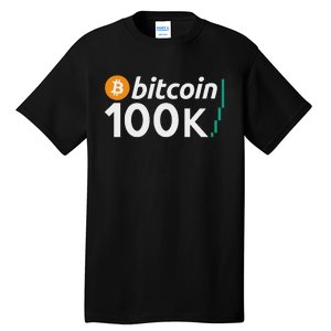 100k Bitcoin Btc To The Moon Cryptocurrency Hodl Tall T-Shirt