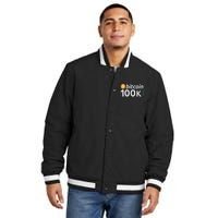 100k Bitcoin Btc To The Moon Cryptocurrency Hodl Insulated Varsity Jacket