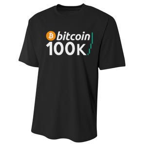 100k Bitcoin Btc To The Moon Cryptocurrency Hodl Performance Sprint T-Shirt