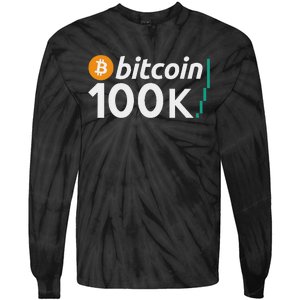 100k Bitcoin Btc To The Moon Cryptocurrency Hodl Tie-Dye Long Sleeve Shirt