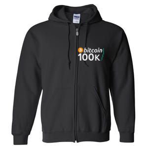 100k Bitcoin Btc To The Moon Cryptocurrency Hodl Full Zip Hoodie