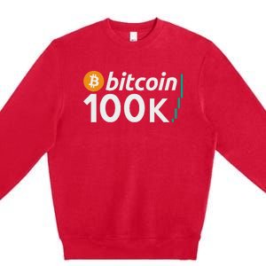 100k Bitcoin Btc To The Moon Cryptocurrency Hodl Premium Crewneck Sweatshirt