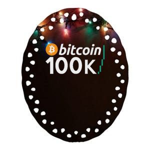 100k Bitcoin Btc To The Moon Cryptocurrency Hodl Ceramic Oval Ornament