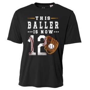 12th Birthday Baseball Boy Twelve Year Old Baseball Player Cooling Performance Crew T-Shirt