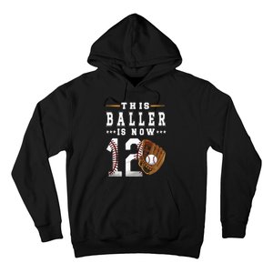 12th Birthday Baseball Boy Twelve Year Old Baseball Player Hoodie