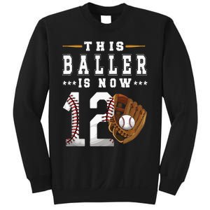 12th Birthday Baseball Boy Twelve Year Old Baseball Player Sweatshirt