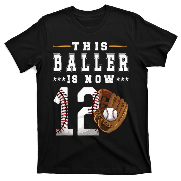 12th Birthday Baseball Boy Twelve Year Old Baseball Player T-Shirt