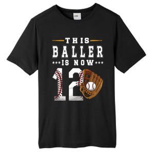 12th Birthday Baseball Boy Twelve Year Old Baseball Player Tall Fusion ChromaSoft Performance T-Shirt