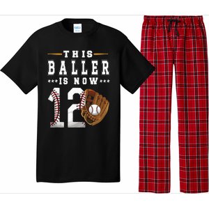 12th Birthday Baseball Boy Twelve Year Old Baseball Player Pajama Set