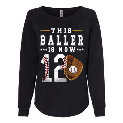 12th Birthday Baseball Boy Twelve Year Old Baseball Player Womens California Wash Sweatshirt