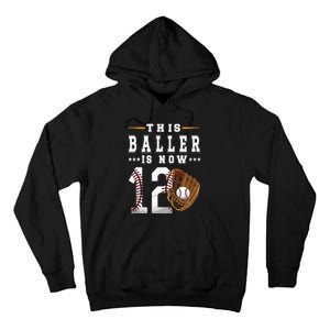 12th Birthday Baseball Boy Twelve Year Old Baseball Player Tall Hoodie