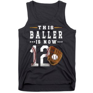 12th Birthday Baseball Boy Twelve Year Old Baseball Player Tank Top