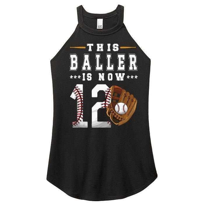 12th Birthday Baseball Boy Twelve Year Old Baseball Player Women’s Perfect Tri Rocker Tank