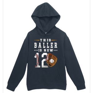 12th Birthday Baseball Boy Twelve Year Old Baseball Player Urban Pullover Hoodie