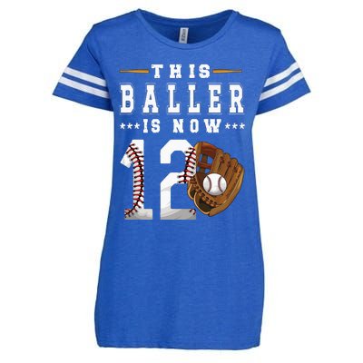 12th Birthday Baseball Boy Twelve Year Old Baseball Player Enza Ladies Jersey Football T-Shirt