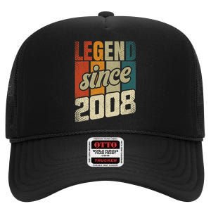 16th Birthday Boy Girl 16 Years 2008 Funny Gift High Crown Mesh Back Trucker Hat