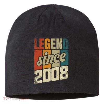 16th Birthday Boy Girl 16 Years 2008 Funny Gift Sustainable Beanie