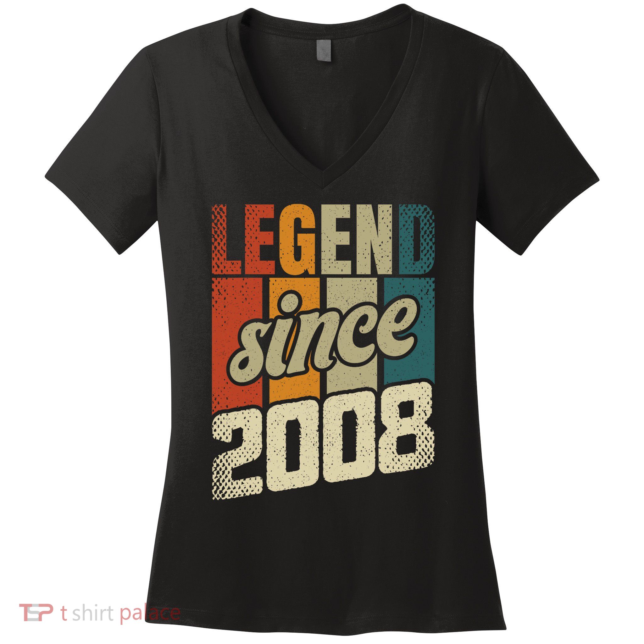 16th Birthday Boy Girl 16 Years 2008 Funny Gift Women's V-Neck T-Shirt