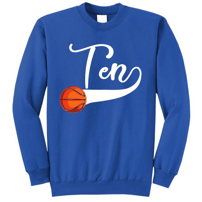 10th Birthday Basketball 10 Year Old Basketball Player Cool Gift Sweatshirt