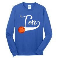 10th Birthday Basketball 10 Year Old Basketball Player Cool Gift Tall Long Sleeve T-Shirt