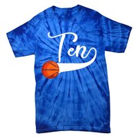 10th Birthday Basketball 10 Year Old Basketball Player Cool Gift Tie-Dye T-Shirt