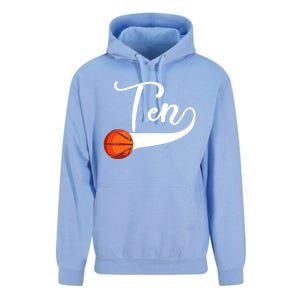 10th Birthday Basketball 10 Year Old Basketball Player Cool Gift Unisex Surf Hoodie