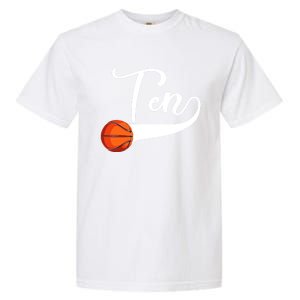 10th Birthday Basketball 10 Year Old Basketball Player Cool Gift Garment-Dyed Heavyweight T-Shirt