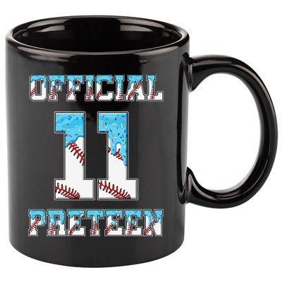 11th Birthday Baseball Drip Preteen 11oz C Handle Ceramic Mug