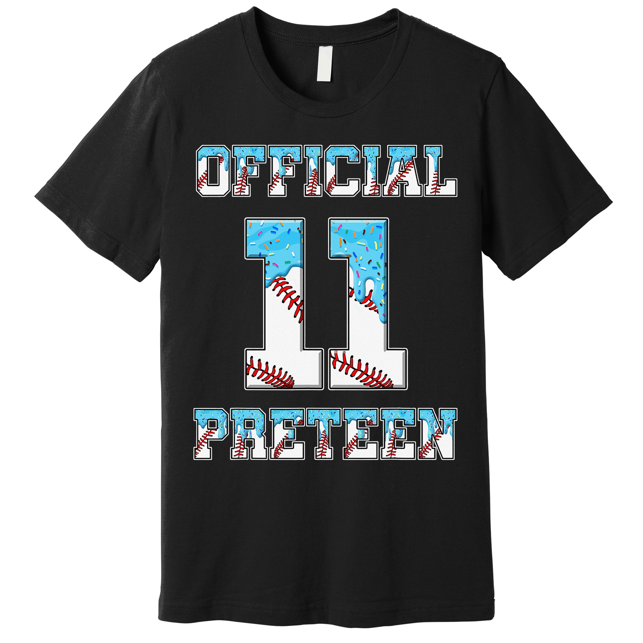 11th Birthday Baseball Drip Preteen Premium T-Shirt