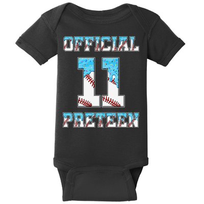 11th Birthday Baseball Drip Preteen Baby Bodysuit