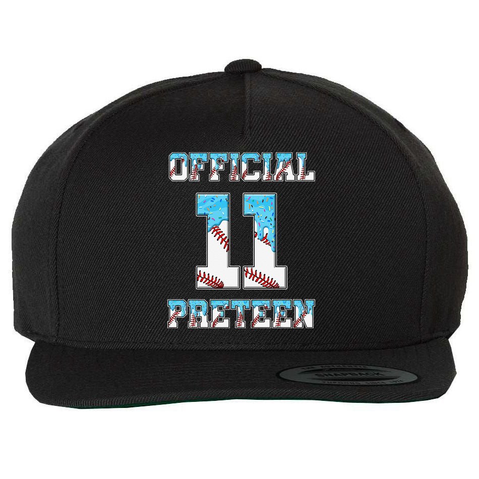 11th Birthday Baseball Drip Preteen Wool Snapback Cap