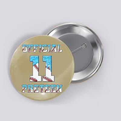 11th Birthday Baseball Drip Preteen Button