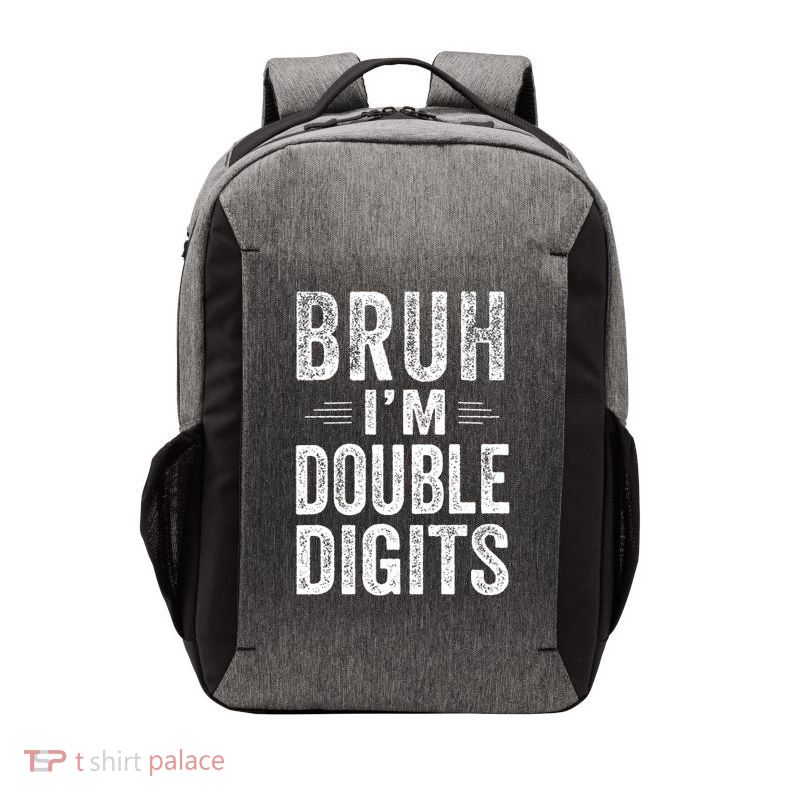 10th Birthday Bruh Im Double Digits Vector Backpack