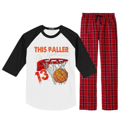 13th Birthday Basketball Funny 13 Years Old Raglan Sleeve Pajama Set