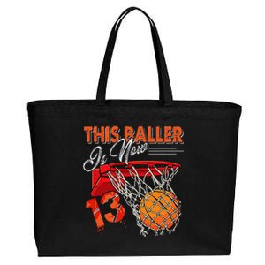 13th Birthday Basketball Funny 13 Years Old Cotton Canvas Jumbo Tote