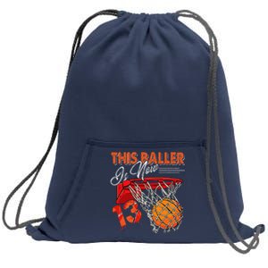 13th Birthday Basketball Funny 13 Years Old Sweatshirt Cinch Pack Bag