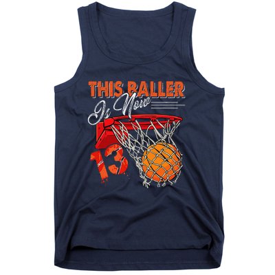 13th Birthday Basketball Funny 13 Years Old Tank Top