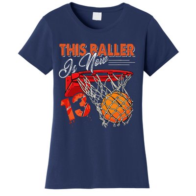 13th Birthday Basketball Funny 13 Years Old Women's T-Shirt