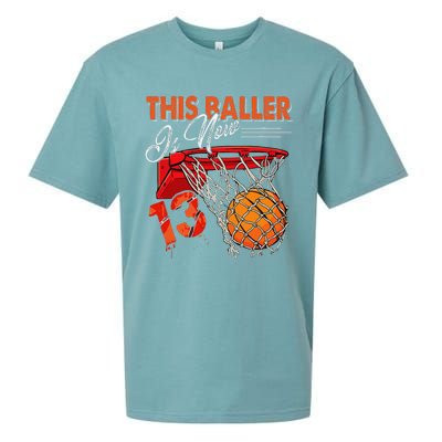 13th Birthday Basketball Funny 13 Years Old Sueded Cloud Jersey T-Shirt