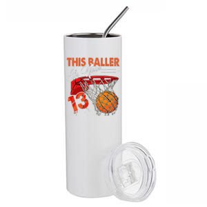 13th Birthday Basketball Funny 13 Years Old Stainless Steel Tumbler