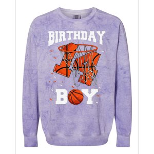 14th Birthday Basketball 14 Year Old Colorblast Crewneck Sweatshirt