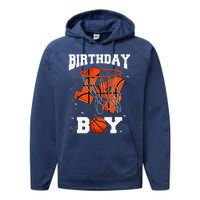 14th Birthday Basketball 14 Year Old Performance Fleece Hoodie