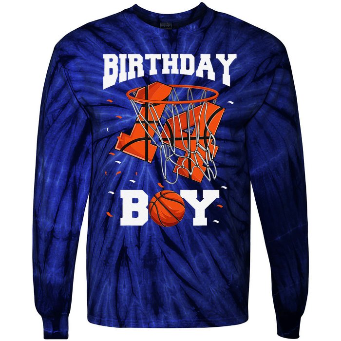 14th Birthday Basketball 14 Year Old Tie-Dye Long Sleeve Shirt