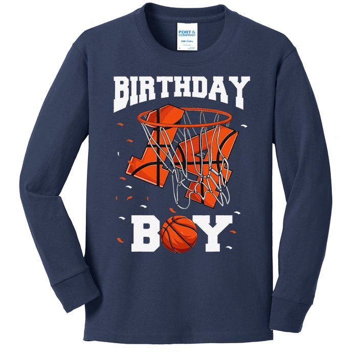 14th Birthday Basketball 14 Year Old Kids Long Sleeve Shirt